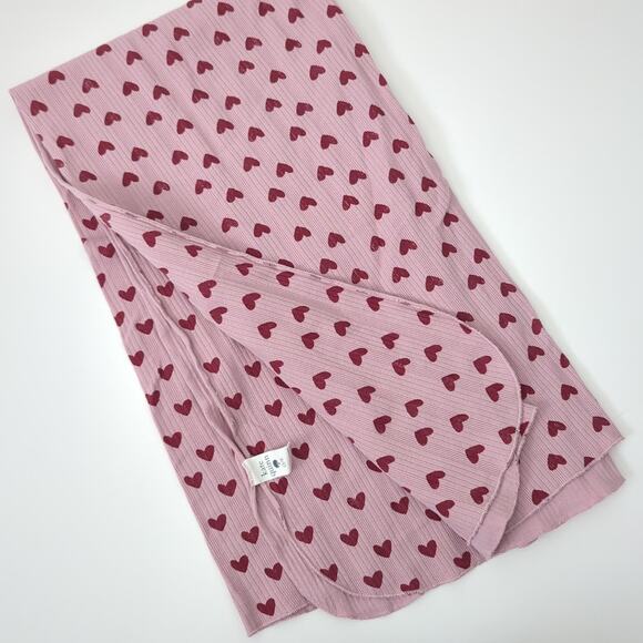 kate quinn Other - Kate Quinn Organic Baby Blanket Pink Red Hearts‎  Natural Fiber Cotton Swaddle